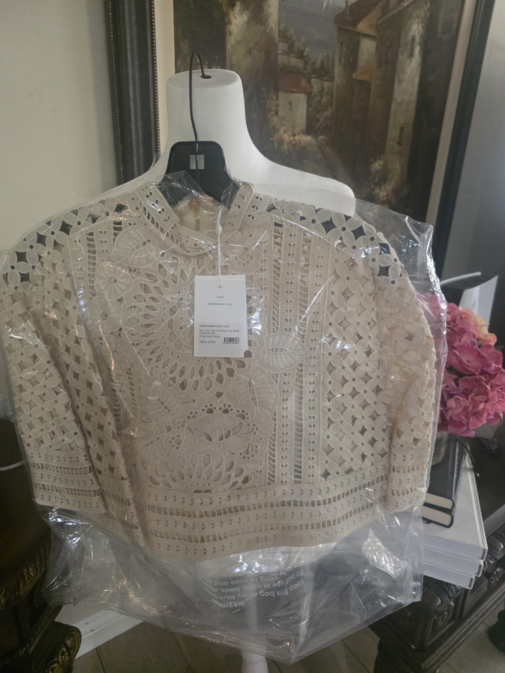 Zimmermann Indra Embroidered Cape Top - Cream - Picture 8 of 8